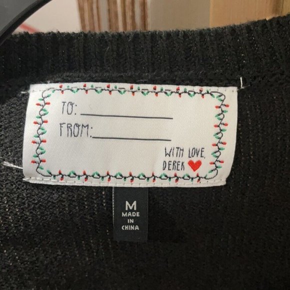 Merry&Bright Sequined Swipe Right Signed Christmas Sweater SZ M Rudolph - Santa - Picture 11 of 12